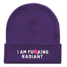 Load image into Gallery viewer, I Am F*cking Radiant Embroidered Beanie Hat-Feminist Apparel, Feminist Gift, Feminist Cuffed Beanie Hat, BB45-The Spark Company