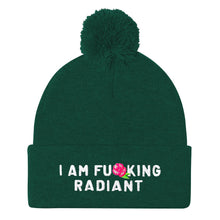 Load image into Gallery viewer, I Am F*cking Radiant Embroidered Pom Pom Beanie Hat-Feminist Apparel, Feminist Gift, Feminist Beanie Hat BB426-The Spark Company