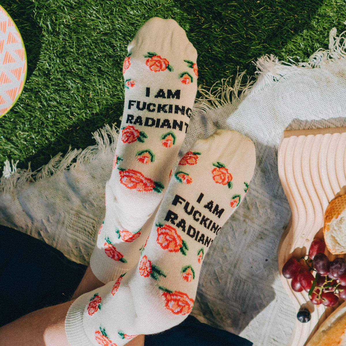 I Am F*cking Radiant Socks-Feminist Apparel, Feminist Clothing, Feminist Socks-The Spark Company