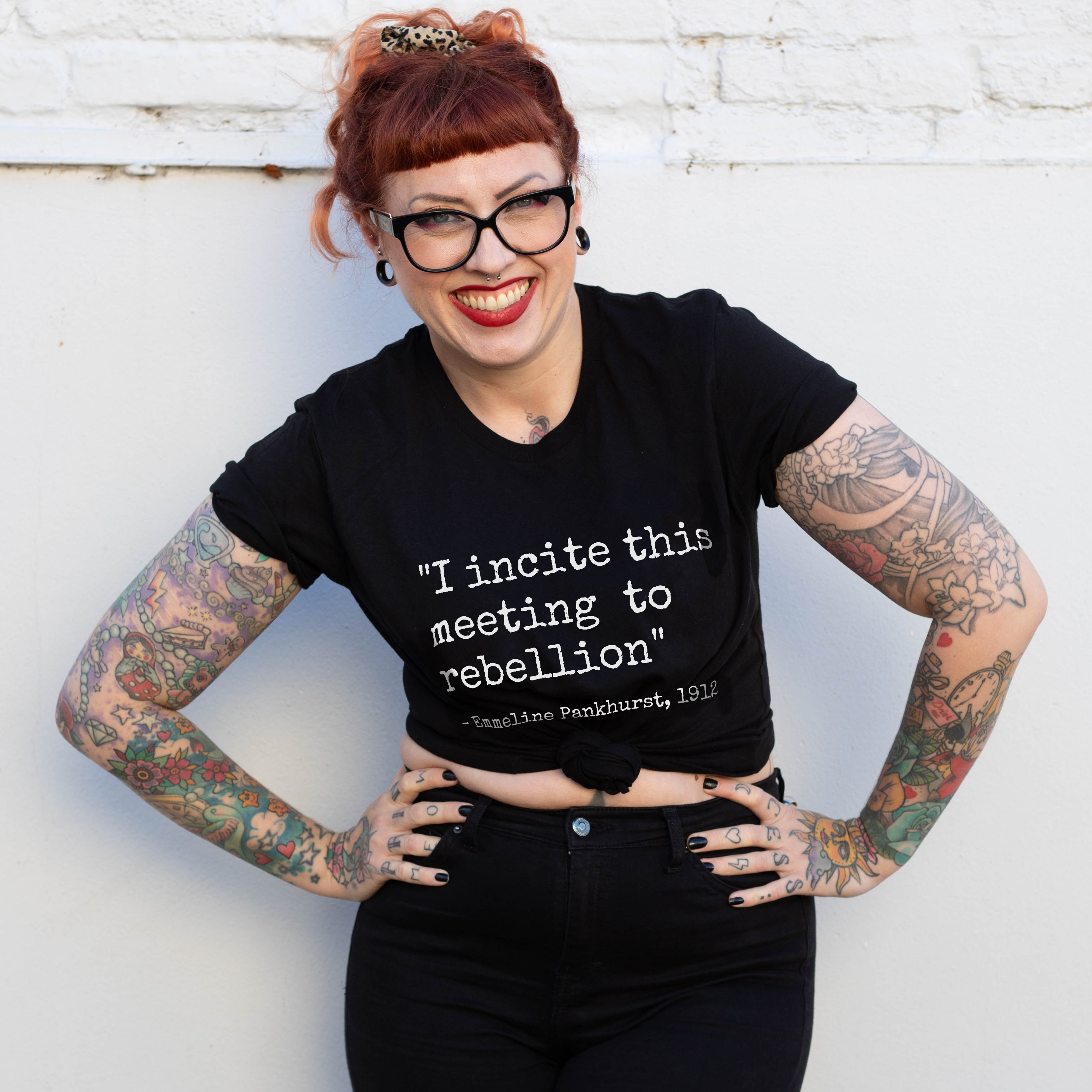 I Incite This Meeting To Rebellion T-Shirt-Feminist Apparel, Feminist Clothing, Feminist T Shirt, BC3001-The Spark Company
