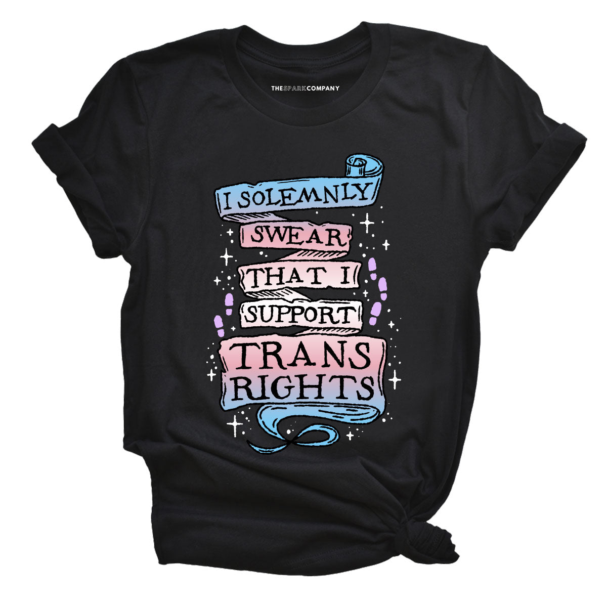 I Solemnly Swear That I Support Trans Rights T-Shirt-LGBT Apparel, LGBT Clothing, LGBT T Shirt, BC3001-The Spark Company