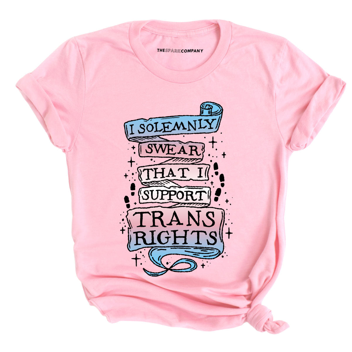 I Solemnly Swear That I Support Trans Rights T-Shirt-LGBT Apparel, LGBT Clothing, LGBT T Shirt, BC3001-The Spark Company