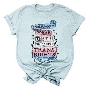 I Solemnly Swear That I Support Trans Rights T-Shirt-LGBT Apparel, LGBT Clothing, LGBT T Shirt, BC3001-The Spark Company