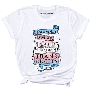 I Solemnly Swear That I Support Trans Rights T-Shirt-LGBT Apparel, LGBT Clothing, LGBT T Shirt, BC3001-The Spark Company