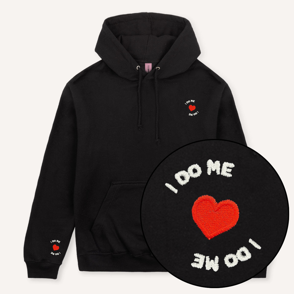 I do Me Tiny Embroidery Detail Hoodie-Feminist Apparel, Feminist Clothing, Feminist Hoodie, JH001-The Spark Company