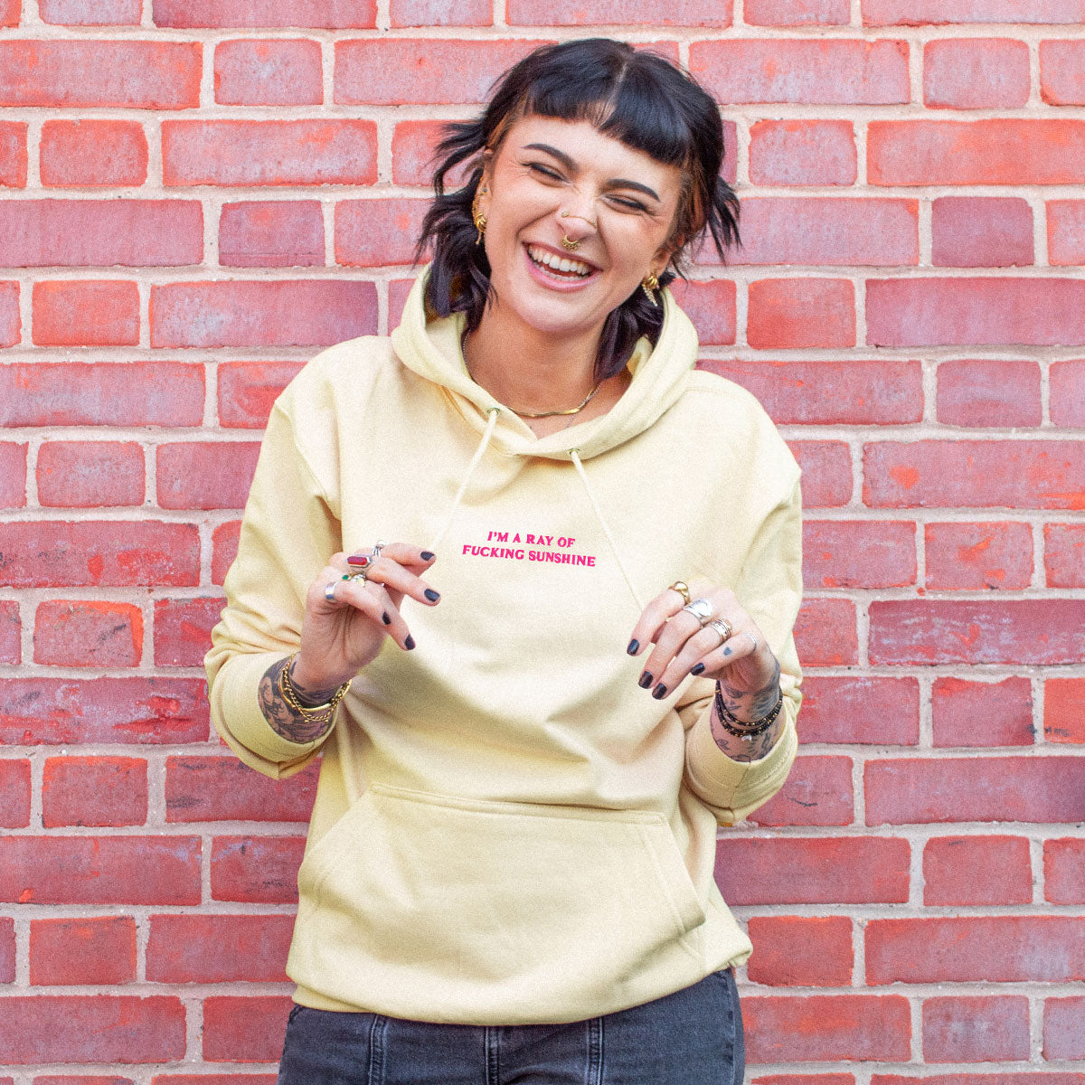 I'm A Ray Of F*cking Sunshine Embroidered Hoodie-Feminist Apparel, Feminist Clothing, Feminist Hoodie, JH001-The Spark Company
