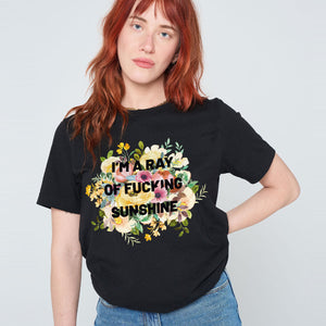 I'm A Ray Of F*cking Sunshine T-Shirt-Feminist Apparel, Feminist Clothing, Feminist T Shirt, BC3001-The Spark Company