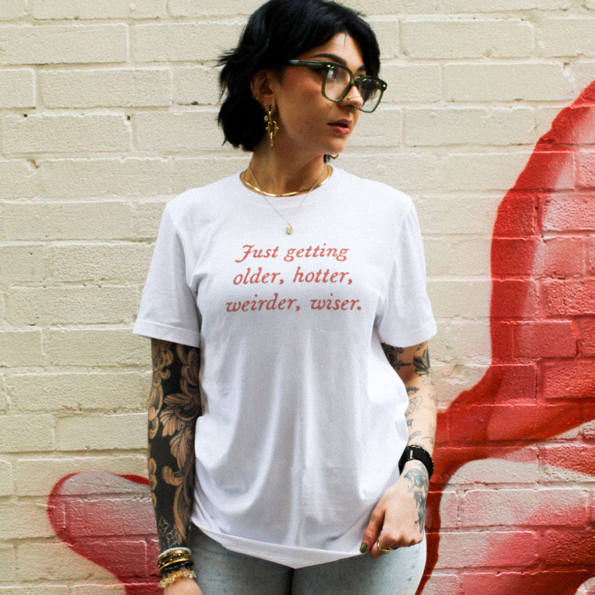 Just Getting Older T-Shirt-Feminist Apparel, Feminist Clothing, Feminist T Shirt, BC3001-The Spark Company