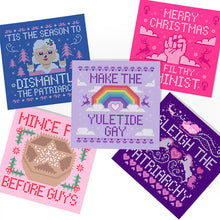 Load image into Gallery viewer, Knitted Feminist Christmas Cards (5 Pack)-Feminist Apparel, Feminist Gift, Feminist Christmas Cards-The Spark Company