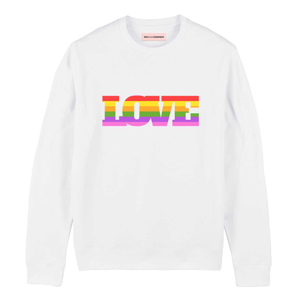 LOVE Pride Rainbow Sweatshirt-LGBT Apparel, LGBT Clothing, LGBT Sweatshirt, JH030-The Spark Company