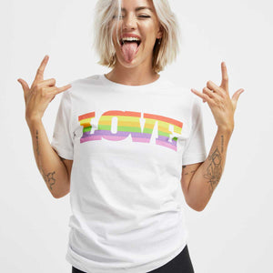 LOVE Rainbow T-Shirt-LGBT Apparel, LGBT Clothing, LGBT T Shirt, BC3001-The Spark Company