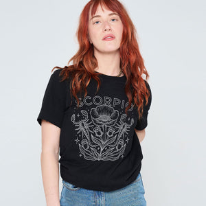 Lady Universe's Horoscope Florals T-Shirt-Feminist Apparel, Feminist Clothing, Feminist T Shirt, BC3001-The Spark Company