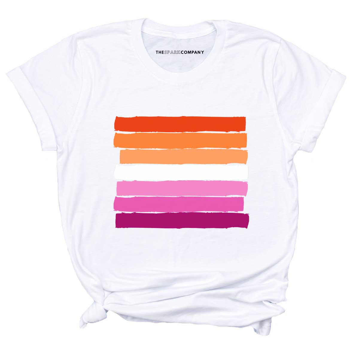 Lesbian Flag Pride T-Shirt-LGBT Apparel, LGBT Clothing, LGBT T Shirt, BC3001-The Spark Company