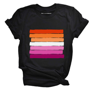 Lesbian Flag Pride T-Shirt-LGBT Apparel, LGBT Clothing, LGBT T Shirt, BC3001-The Spark Company
