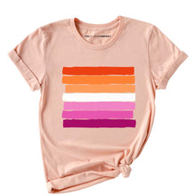 Load image into Gallery viewer, Lesbian Flag Pride T-Shirt-LGBT Apparel, LGBT Clothing, LGBT T Shirt, BC3001-The Spark Company