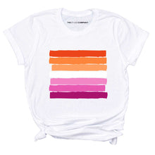 Load image into Gallery viewer, Lesbian Flag Pride T-Shirt-LGBT Apparel, LGBT Clothing, LGBT T Shirt, BC3001-The Spark Company