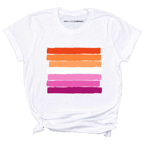 Lesbian Flag Pride T-Shirt-LGBT Apparel, LGBT Clothing, LGBT T Shirt, BC3001-The Spark Company
