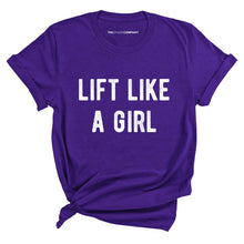 Load image into Gallery viewer, Lift Like A Girl T-Shirt-Feminist Apparel, Feminist Clothing, Feminist T Shirt, BC3001-The Spark Company