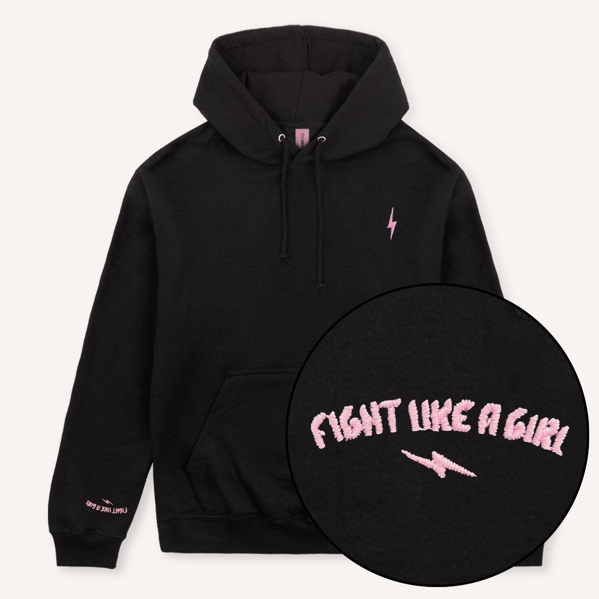 Lightning Embroidery Detail Hoodie-Feminist Apparel, Feminist Clothing, Feminist Hoodie, JH001-The Spark Company