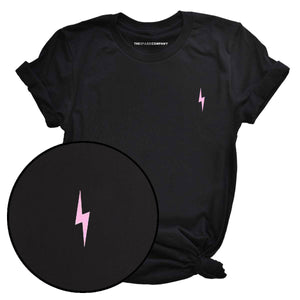 Lightning Embroidery Detail T-Shirt-Feminist Apparel, Feminist Clothing, Feminist T Shirt, BC3001-The Spark Company