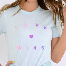 Load image into Gallery viewer, Love Wins Bisexual Colours T-Shirt-LGBT Apparel, LGBT Clothing, LGBT T Shirt, BC3001-The Spark Company