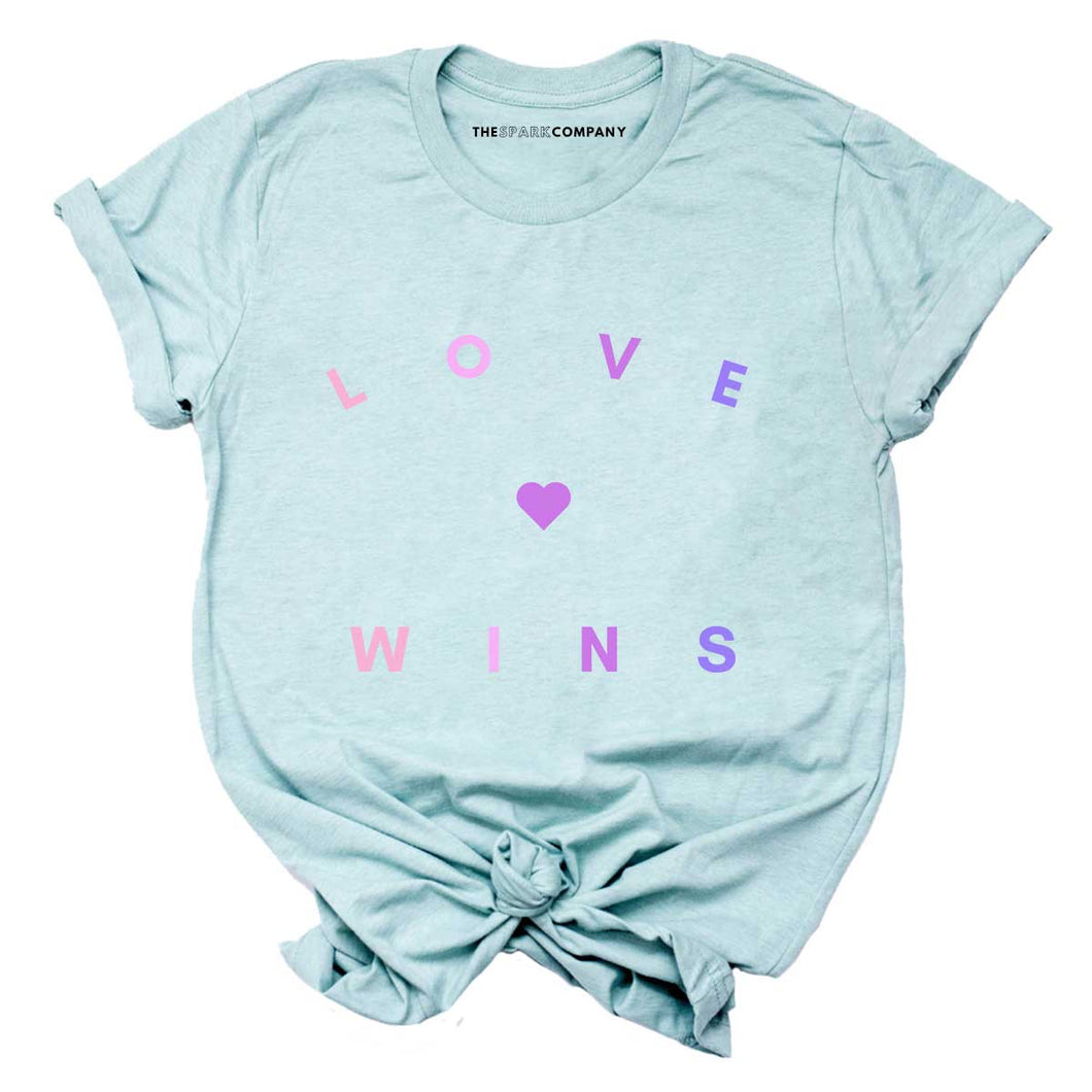 Love Wins Bisexual Colours T-Shirt-LGBT Apparel, LGBT Clothing, LGBT T Shirt, BC3001-The Spark Company