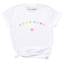 Load image into Gallery viewer, Love Wins Pastel Heart T-Shirt-LGBT Apparel, LGBT Clothing, LGBT T Shirt, BC3001-The Spark Company