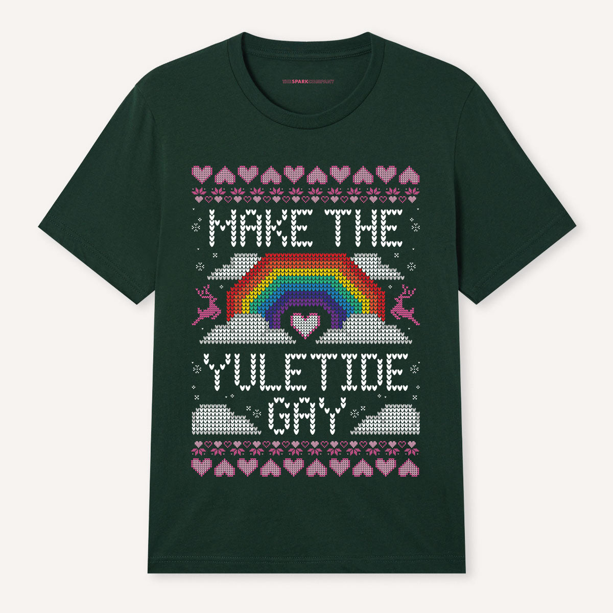 Make The Yuletide Gay Ugly Christmas T-Shirt-Feminist Apparel, Feminist Clothing, Feminist T Shirt, BC3001-The Spark Company