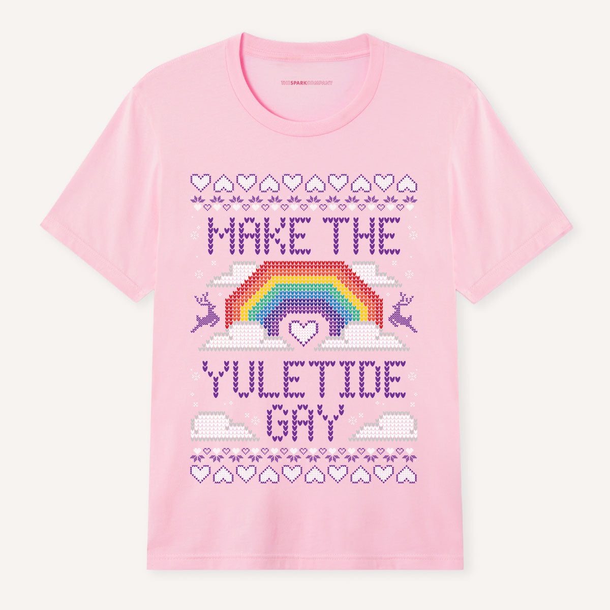 Make The Yuletide Gay Ugly Christmas T-Shirt-Feminist Apparel, Feminist Clothing, Feminist T Shirt, BC3001-The Spark Company