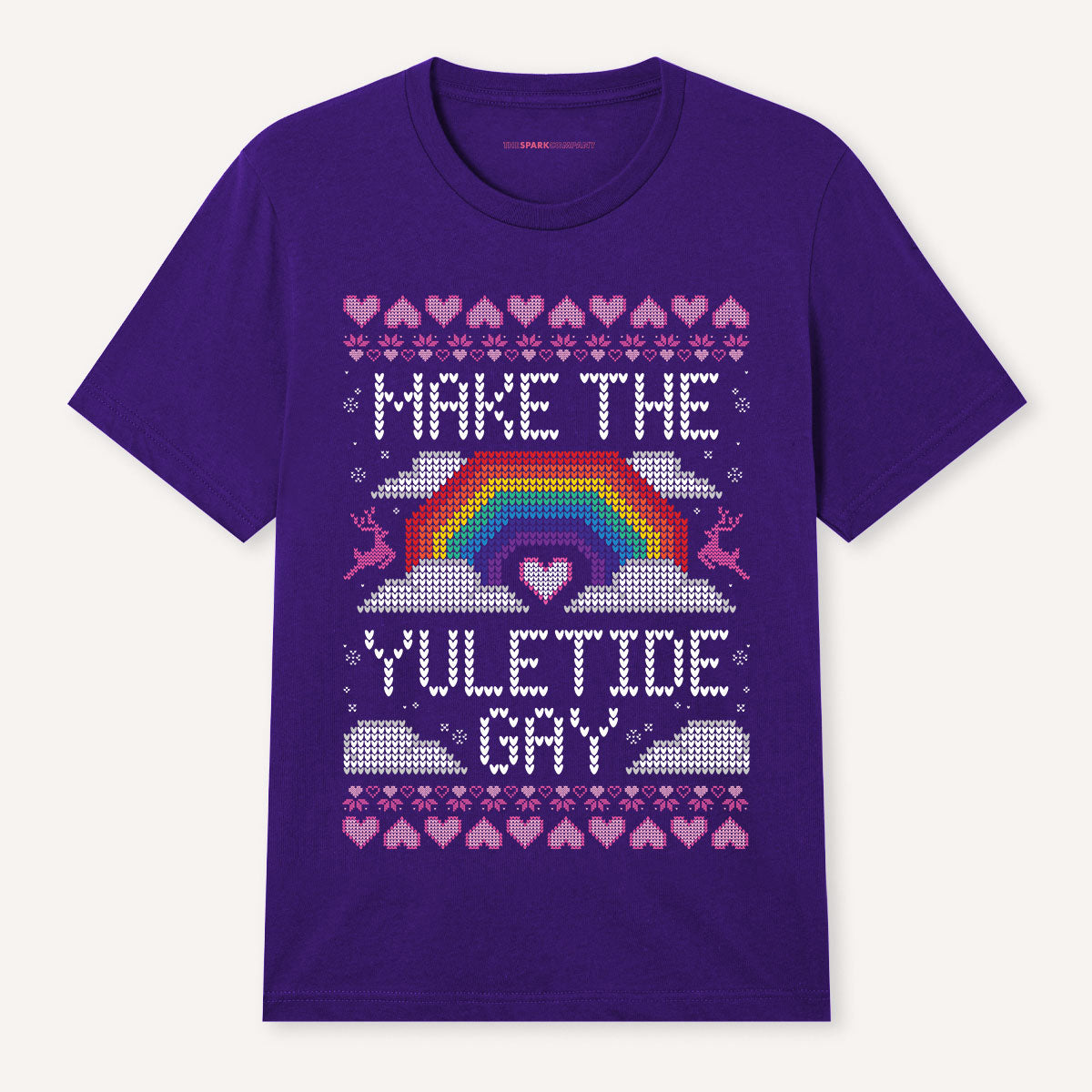 Make The Yuletide Gay Ugly Christmas T-Shirt-Feminist Apparel, Feminist Clothing, Feminist T Shirt, BC3001-The Spark Company