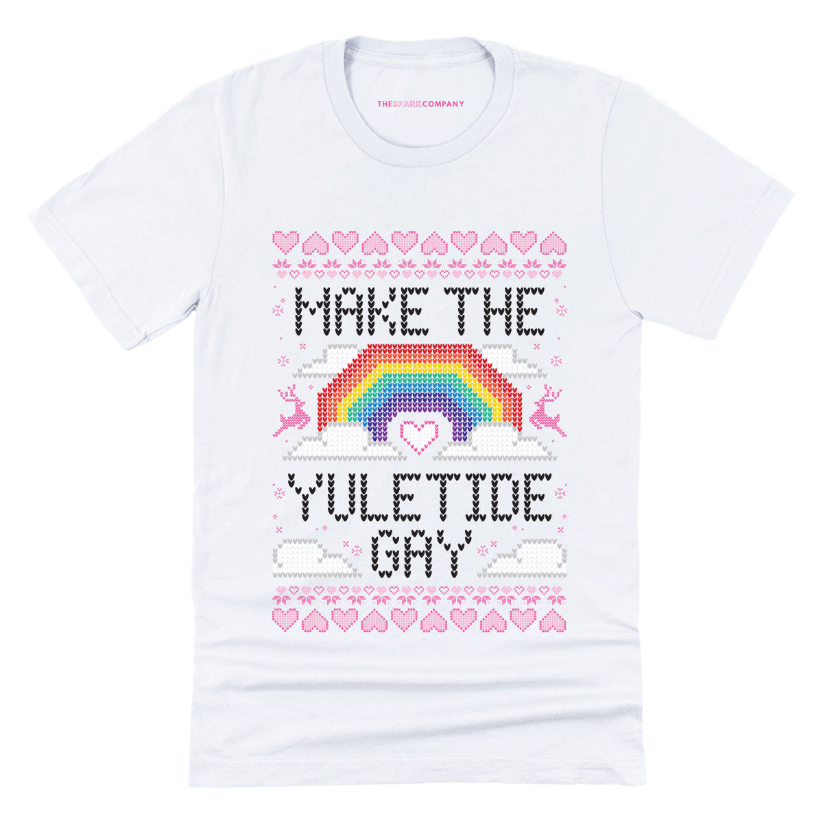 Make The Yuletide Gay Ugly Christmas T-Shirt-Feminist Apparel, Feminist Clothing, Feminist T Shirt, BC3001-The Spark Company