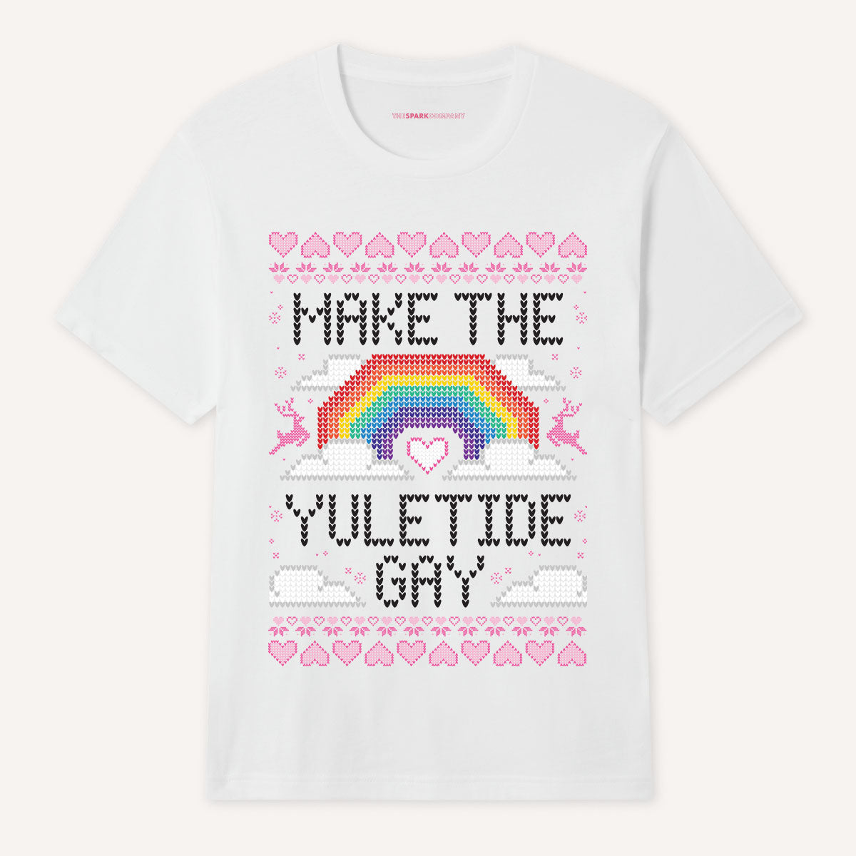 Make The Yuletide Gay Ugly Christmas T-Shirt-Feminist Apparel, Feminist Clothing, Feminist T Shirt, BC3001-The Spark Company