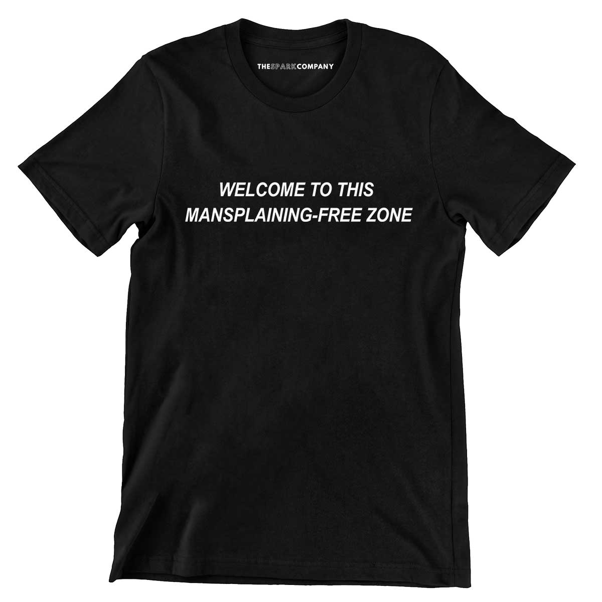 Mansplaining-Free Zone Men's T-Shirt-Feminist Apparel, Feminist Clothing, Men's Feminist T Shirt, BC3001-The Spark Company
