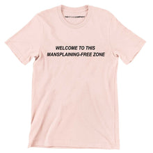 Load image into Gallery viewer, Mansplaining-Free Zone Men&#39;s T-Shirt-Feminist Apparel, Feminist Clothing, Men&#39;s Feminist T Shirt, BC3001-The Spark Company