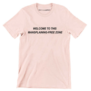 Mansplaining-Free Zone Men's T-Shirt-Feminist Apparel, Feminist Clothing, Men's Feminist T Shirt, BC3001-The Spark Company