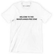 Load image into Gallery viewer, Mansplaining-Free Zone Men&#39;s T-Shirt-Feminist Apparel, Feminist Clothing, Men&#39;s Feminist T Shirt, BC3001-The Spark Company