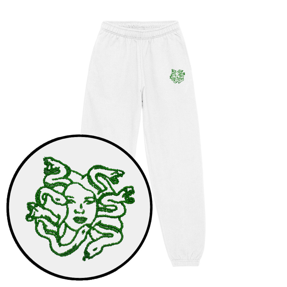 Medusa Embroidery Detail Joggers-Feminist Apparel, Feminist Clothing, Feminist joggers, JH072-The Spark Company