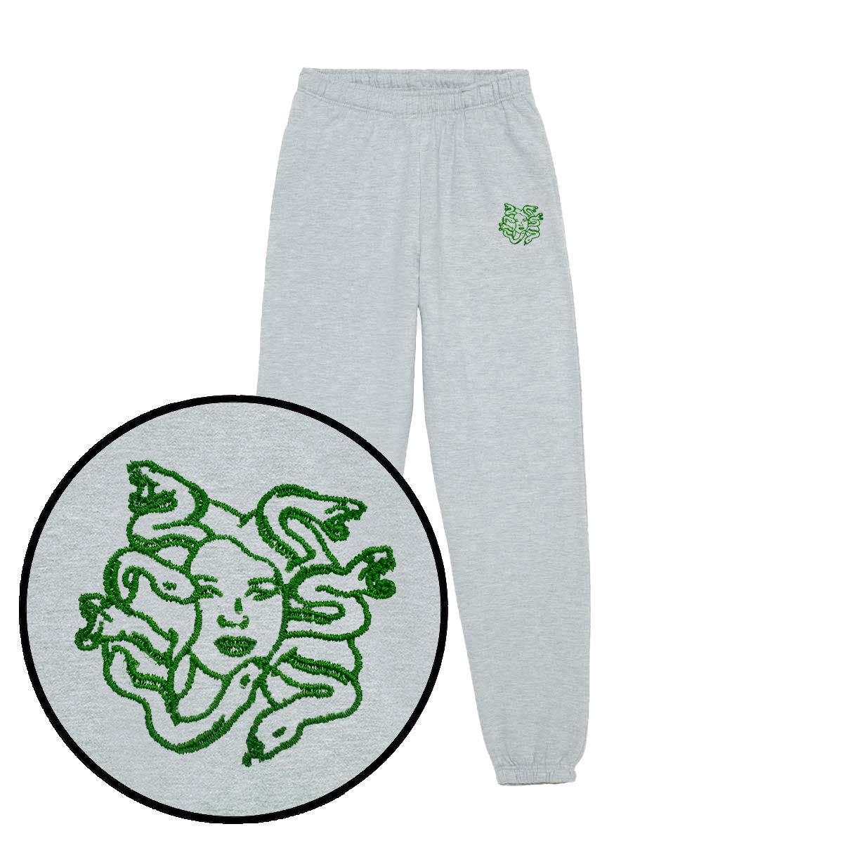 Medusa Embroidery Detail Joggers-Feminist Apparel, Feminist Clothing, Feminist joggers, JH072-The Spark Company