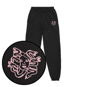 Medusa Embroidery Detail Joggers-Feminist Apparel, Feminist Clothing, Feminist joggers, JH072-The Spark Company