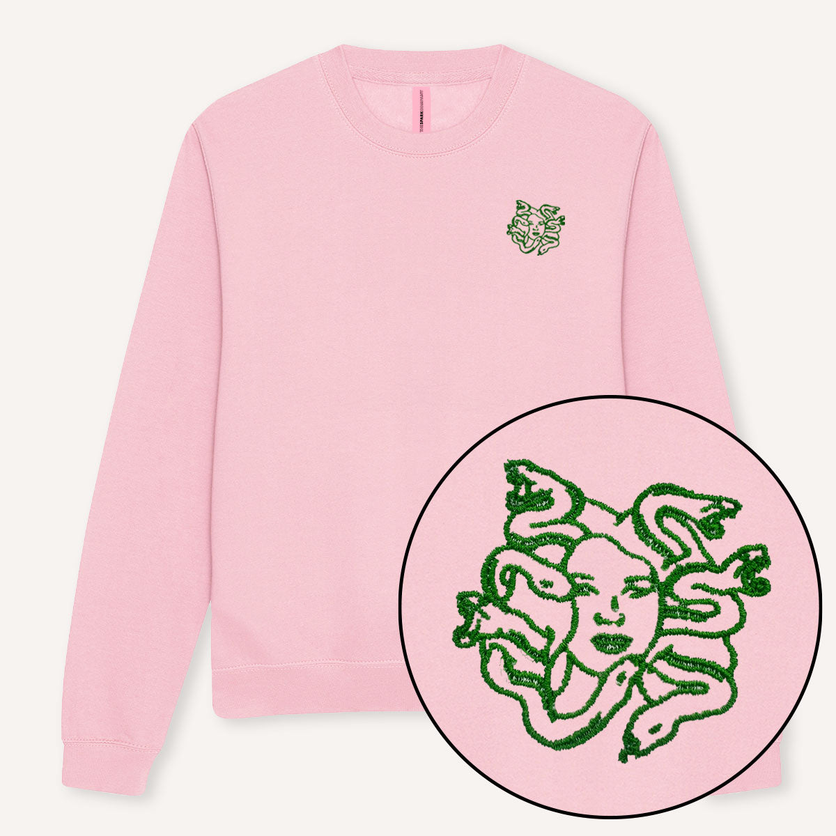 Medusa Embroidery Detail Sweatshirt-Feminist Apparel, Feminist Clothing, Feminist Sweatshirt, JH030-The Spark Company