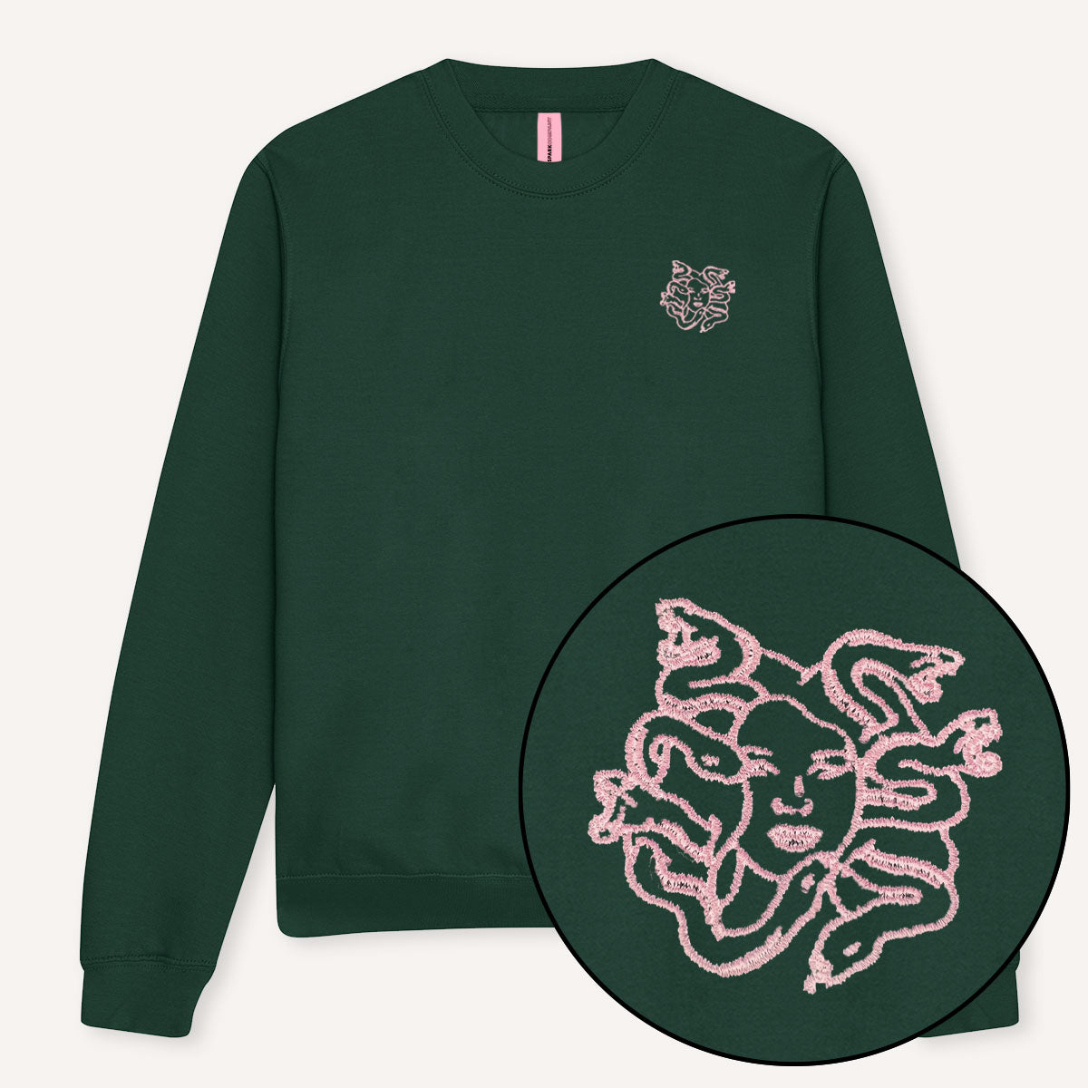 Medusa Embroidery Detail Sweatshirt-Feminist Apparel, Feminist Clothing, Feminist Sweatshirt, JH030-The Spark Company