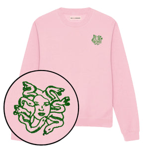 Medusa Embroidery Detail Sweatshirt-Feminist Apparel, Feminist Clothing, Feminist Sweatshirt, JH030-The Spark Company