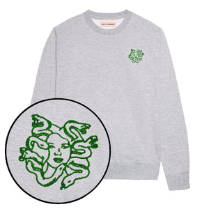 Medusa Embroidery Detail Sweatshirt-Feminist Apparel, Feminist Clothing, Feminist Sweatshirt, JH030-The Spark Company