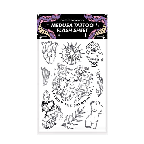 Medusa Tattoo Transfer Sheet-Feminist Apparel, Feminist Gift, Feminist Stickers-The Spark Company