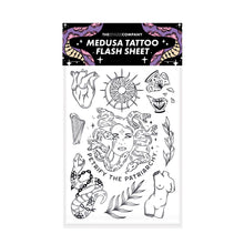 Load image into Gallery viewer, Medusa Tattoo Transfer Sheet-Feminist Apparel, Feminist Gift, Feminist Temporary Tattoo Sheet-The Spark Company