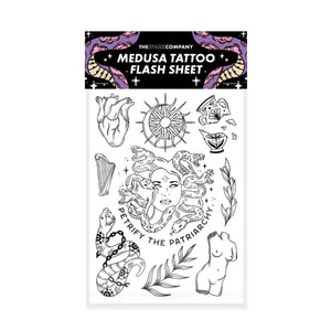 Medusa Tattoo Transfer Sheet-Feminist Apparel, Feminist Gift, Feminist Temporary Tattoo Sheet-The Spark Company