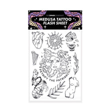 Load image into Gallery viewer, Medusa Tattoo Transfer Sheet-Feminist Apparel, Feminist Gift, Feminist Temporary Tattoo Sheet-The Spark Company