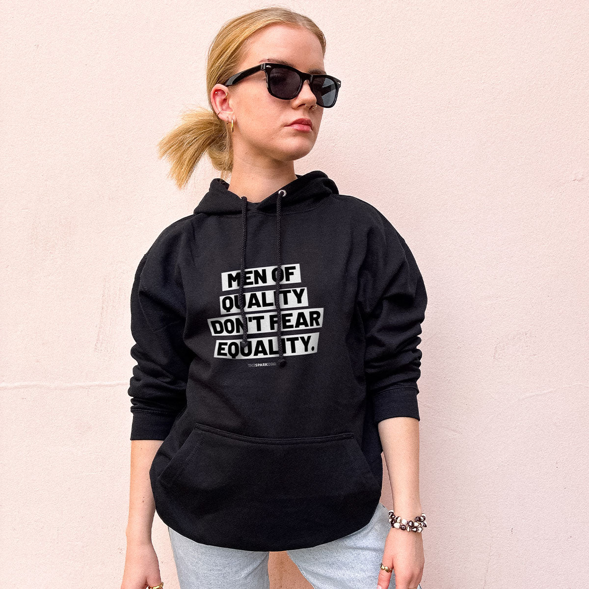 Men Of Quality Men's Hoodie-Feminist Apparel, Feminist Clothing, Feminist Hoodie, JH001-The Spark Company