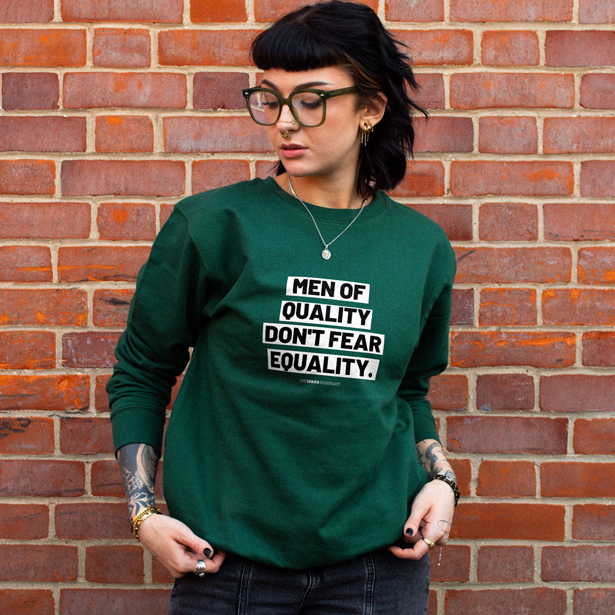 Men Of Quality Men's Sweatshirt-Feminist Apparel, Feminist Clothing, Feminist Sweatshirt, JH030-The Spark Company