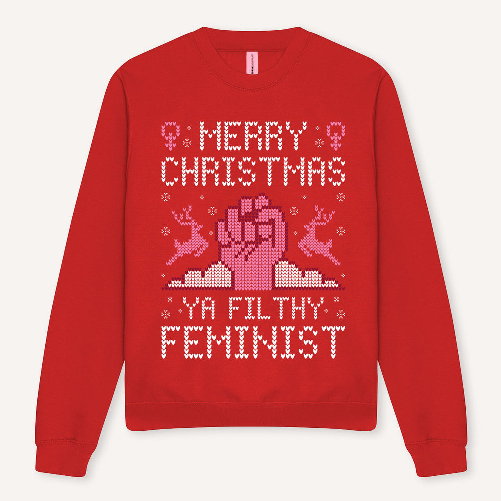 Example: Merry Christmas Ya Filthy Feminist Ugly Christmas Jumper